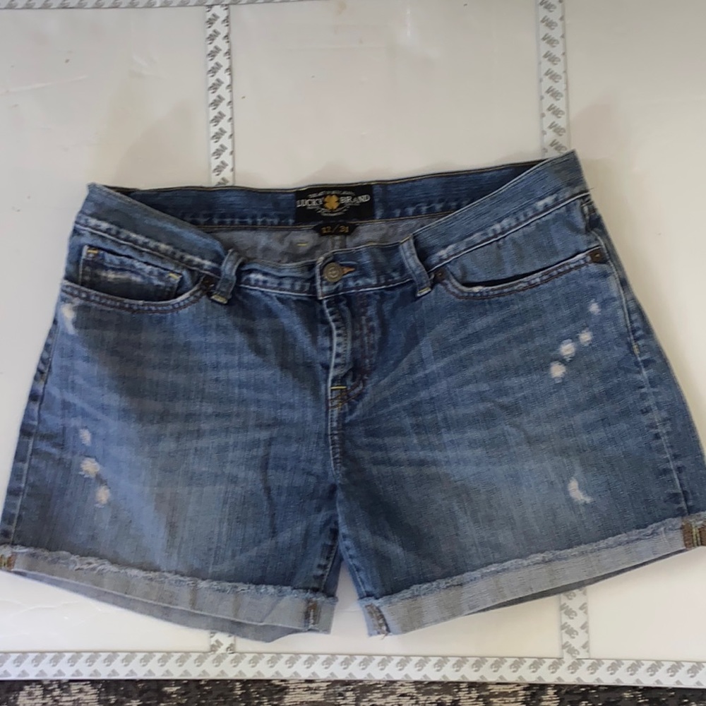 Lucky Brand Distressed Cutoff Cuffed Shorts, Size 12, 31” Waist, 13” Waist-2-Hem